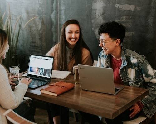 Students collaborating on academic projects